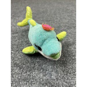First & Main Daphne Dolphin Plush No. 6133 Blue Green Sparkle Stuffed Animal 8”